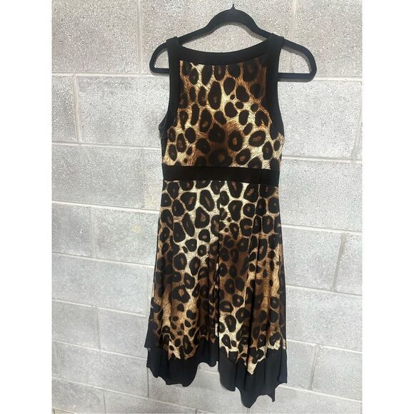 Elie McCarthy Petite Women's Cheetah Print Sheath Dress Size PM Sleeveless - Picture 3 of 3